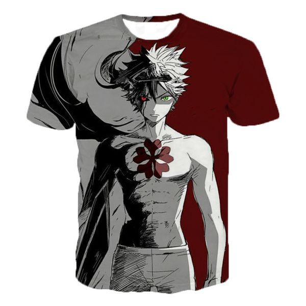 

anime black clover summer oversized 3d print shirts plus size oversized humor men clothing