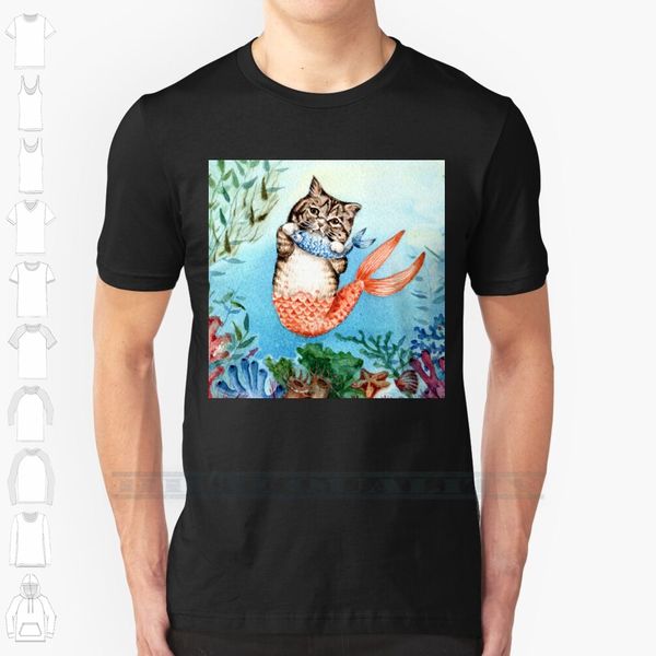 

cute purrmaid cat mermaid custom design print for men women cotton new cool tee t shirt big size 6xl i am not okay