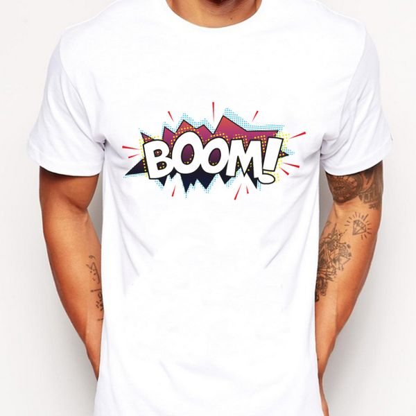 

2019 latest men's fashion creative boom design t-shirt funny letters tee shirts hipster cool