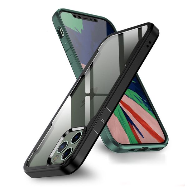 

for iphone 12 phone case transparent acrylic back cover clear soft tpu mobile phone case for iphone 12 pro max
