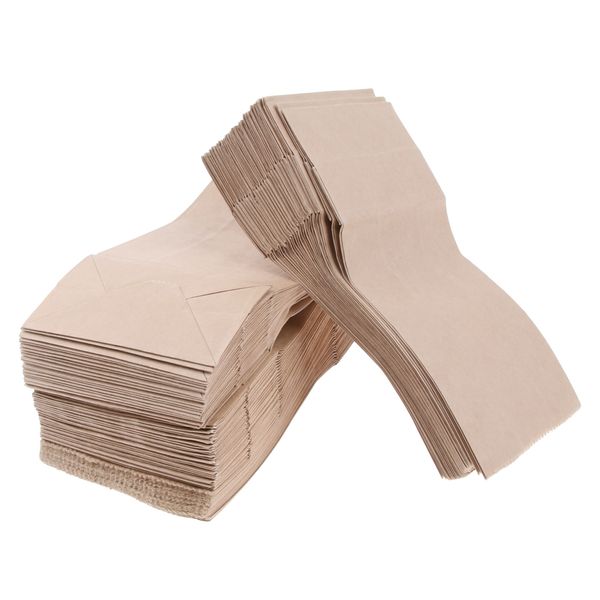 

100 pcs kraft paper food packing bags for take-out markets groceries 9x5.5x18cm