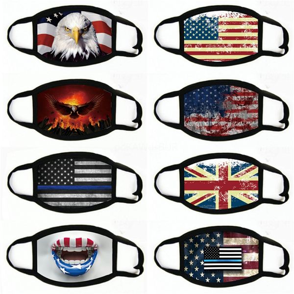 

american flag printing multifunctional magic headscarf outdoor cycling dustproof windproof mask designer masks#650, Black
