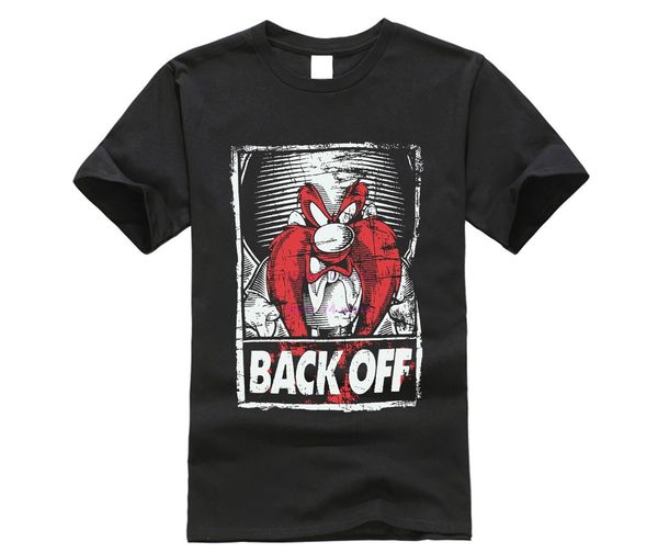 

looney tunes yosemite sam back off проблемные graphic tee black tshirt printed мужчины футболка с коротким рукавом смешные футболки