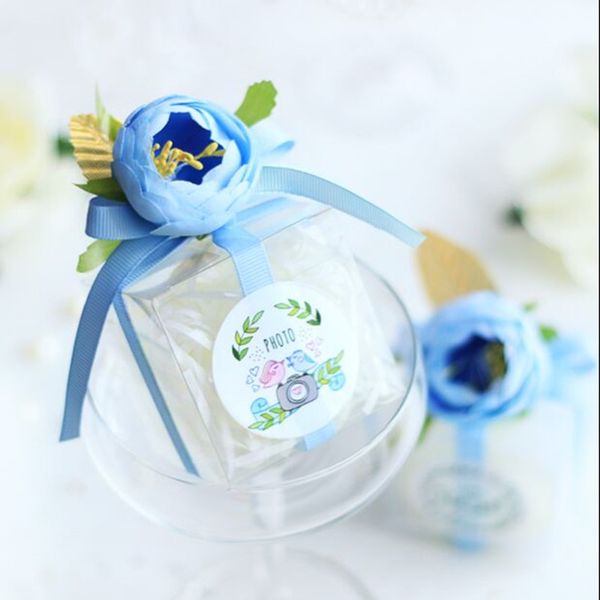 

6x6x6cm/6x6x10cm 10pcs diy new beautiful pvc box cute size creative european transparent box wedding romantic hand candy gift
