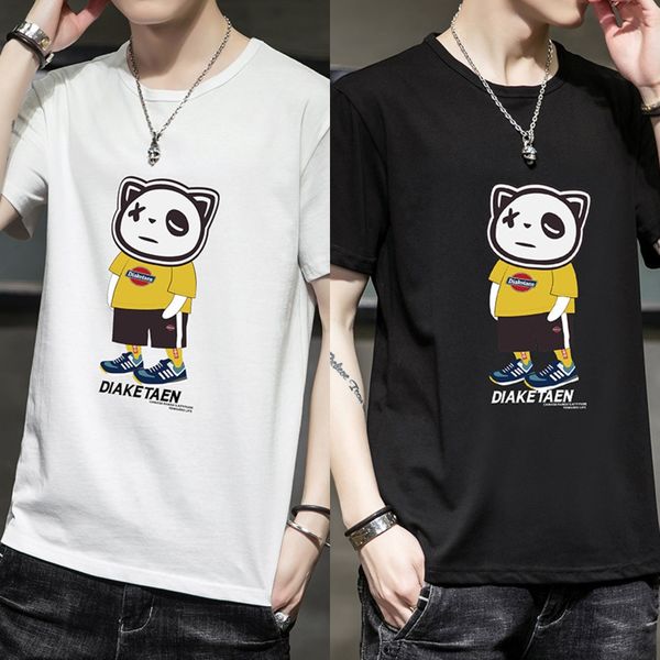

night market 1688 to coat men's short sleeve t-shirt men's loose upper clothes round neck t-shirt p leisure b2nu9, Blue