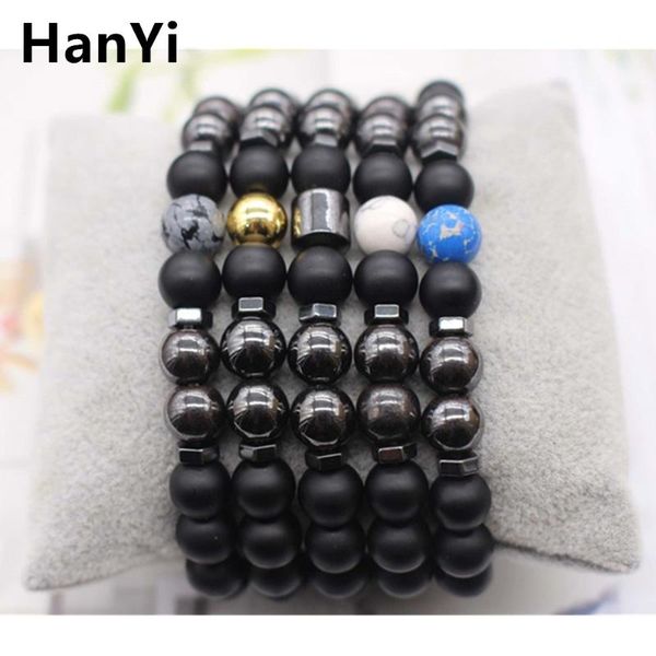 

hanyi 8mm selling matte black agates bead bracelet, simple wild handmade hematite bracelet style selection,healing bracelet