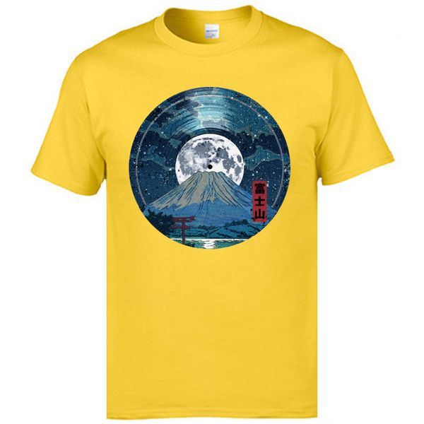 

popular landscape tshirts mount fuji night lp sky o-neck street t shirts travel tees for men fashion print short sleeve clothes