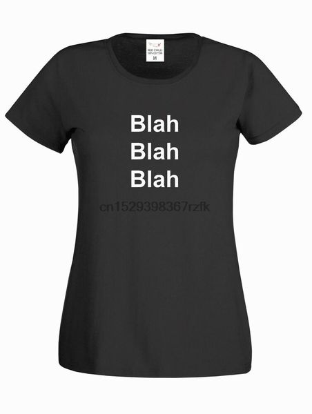 

blah blah blah ladies fashion slogan slim fit t-shirt