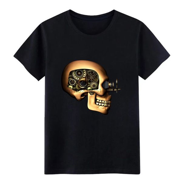 

steampunk automaton robot skull #1 t shirt design tee shirt plus size 3xl streetwear fit casual spring pattern shirt