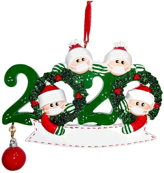 Ornamento di Natale Decorazioni Pupazzo di neve in legno Ciondolo appeso all'albero di Natale Albero di Natale Ciondolo di Babbo Natale con maschera Famiglia di 2-5 GGA3735-2