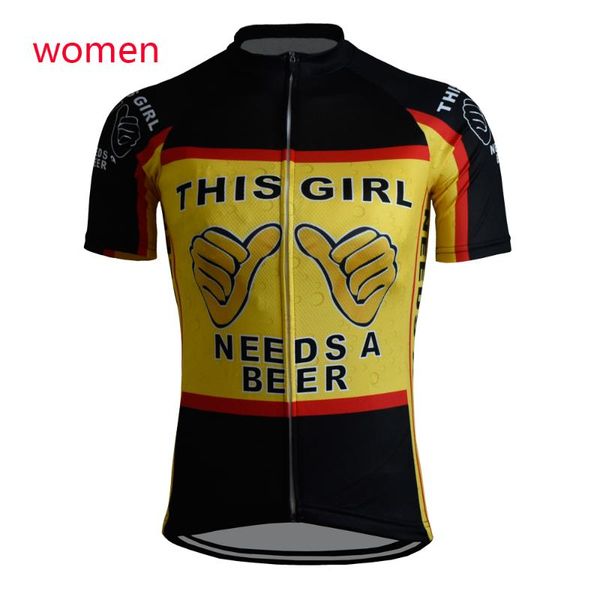 

cycling jersey 2020 women beer summer short sleeve bicycle clothes cycling clothing breathable bike jersey, Black;red