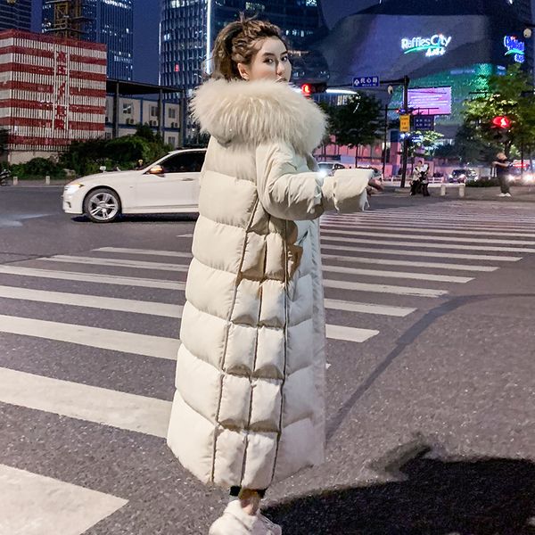 

2020 new fur collar winter jacket women coat parkas winter down cotton long coat warm puffer jackets for women my68, Black