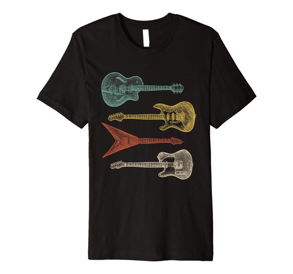 

distressed vintage electric guitar product retro bass guitar premium t-shirt