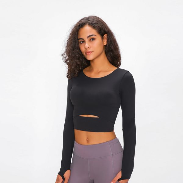 

yoga outfits nepoagym wind women long sleeve cropped with padded bra soft comfortable gym workout shirts, White;red