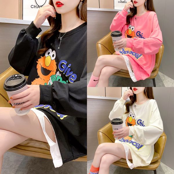 

2532 # новый супер популярный cec с длинными рукавами женщин поддельные из двух частей свободно корейский тонкий 2532 # новый супер популярн, Black