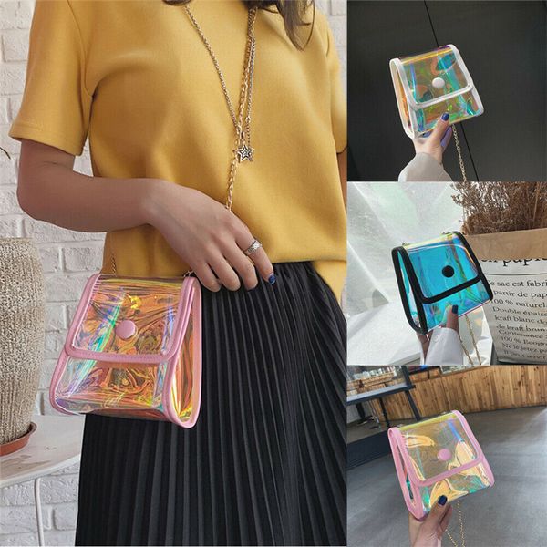

2020 women holographic bag clear transparent small hologram handbag purse crossbody