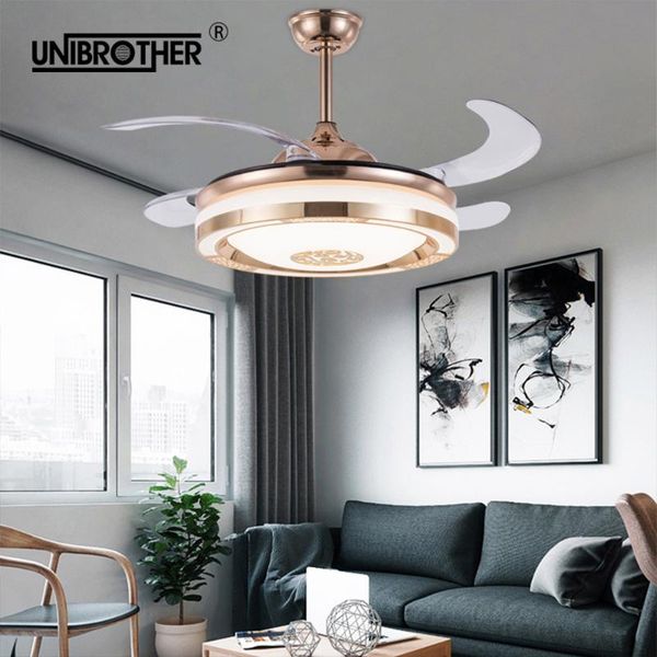 

invisible led ceiling fan light smat support mobile phone app inverter dining bedroom with remote control dimming