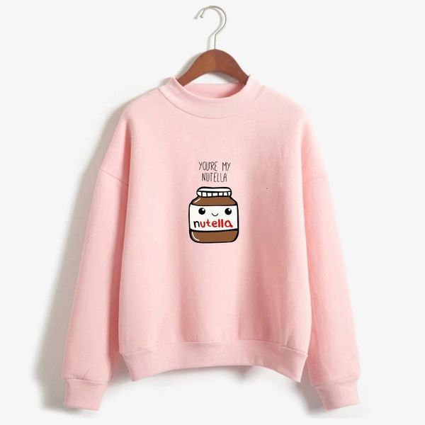 

women harajuku hoodies korean fashion you are my nutella printed kawaii hoodies sweatshirt bemoletom feminino clothes, Black
