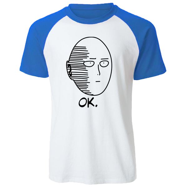 

summer casual o-neck tshirt one punch man t shirt japanese anime 100% cotton t-shirt men harajuku saitama sensei mens streetwear