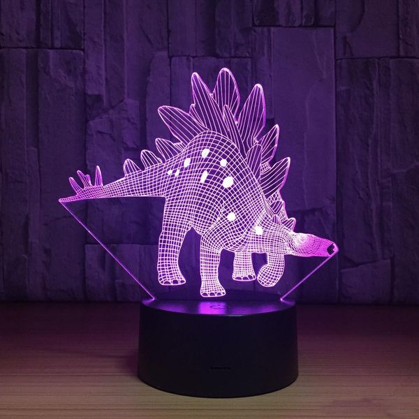 

stegosaurus dinosaur 3d optical illusion lamp night light dc 5v usb charging 5th battery wholesale dropshipping ing