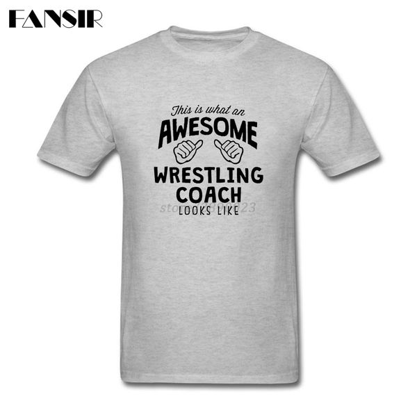 

men t-shirts unique short sleeve crewneck cotton shirt men awesome wrestling instructor looks like group brand clothing
