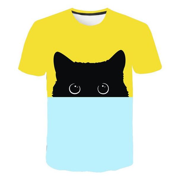 

cool print two cat male 3d print shirts hippie oversized aesthetic men clothing