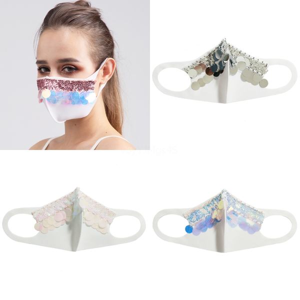 

sequin masks mout muffle protective mask rainbow mout mask dustproof gradient colorful party masks#292#530, Black