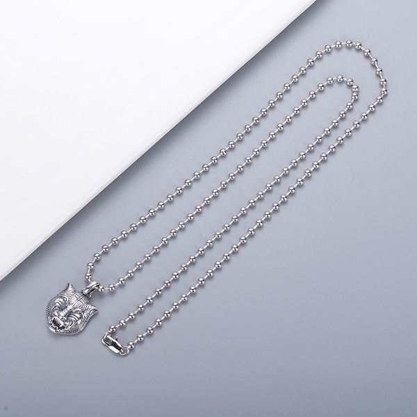 

silver plated necklace fashion necklace domineering personality tiger head necklace jewelry supply wholesale