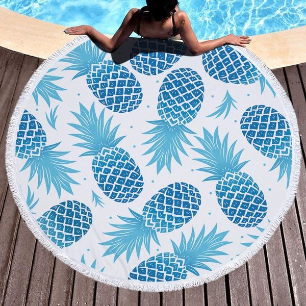 

sunbath summer tropical pineapple around microfiber beach towel large serviette de plage bath towels for adults