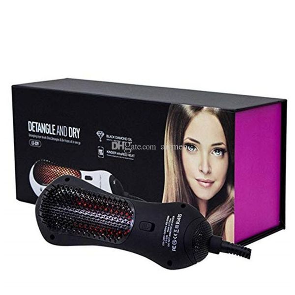 

air comb infrared mini one step hair dryer styler 2 in 1 paddle brush negative ion generator hair straightener for all hair types