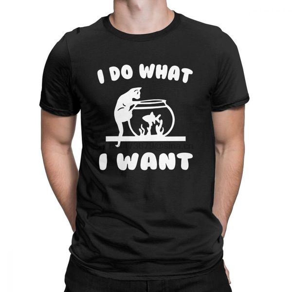 

i do what i want cat fish t shirts for men pure cotton t-shirts claw lover kitten love meow animal funny pet tees short sleeve