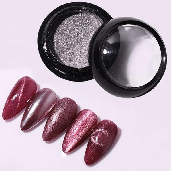 

blue zoo nail glitter powder magnets eyes mirror wide quicksand 9 d magic effect manicure diy art decoration, Silver;gold
