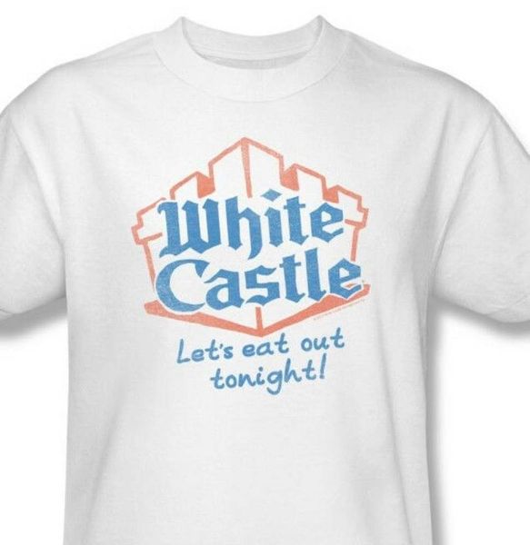 

White Castle T shirt retro graphic distressed tee 100 white cotton