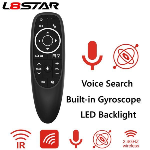 

remote controlers l8star g10 g10s backlit air mouse with microphone ir learning gyro sensing 2.4g wireless voice control for android tv box