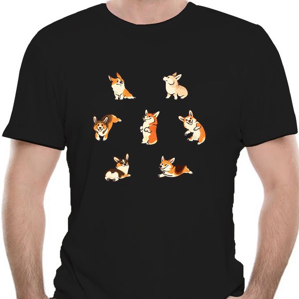 

мужчины тенниска jolly corgies корги t рубашка женская футболка тройники топ 0980e