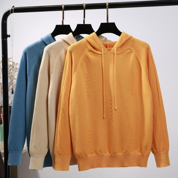 

gigogou 2020 autumn winter hooded women's sweaters thick warm soft woan's jumper chic knitwear korean style, White;black