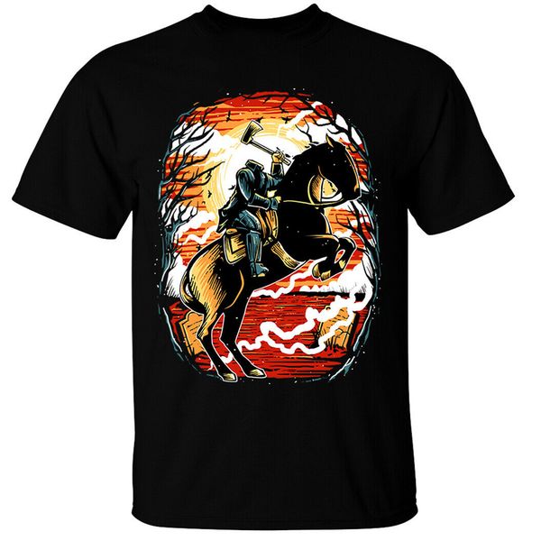 

headless horseman t-shirt mens halloween gothic rock metal tee new funny tee shirt