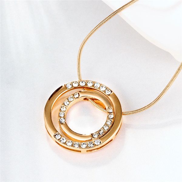 

chokers shiny tiny crystal circle round necklaces & pendants silver gold color trendy chic clavicle chain gifts jewelry for women, Golden;silver