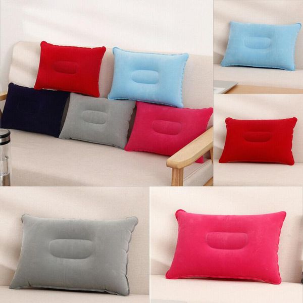 

inflatable pillow travel air cushion camping beach car plane head rest support