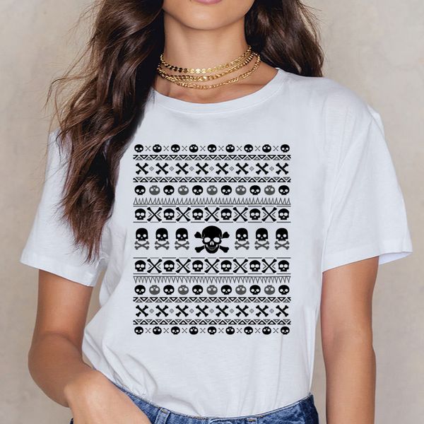 

t shirt women spooky skull halloween basic black short female shirt