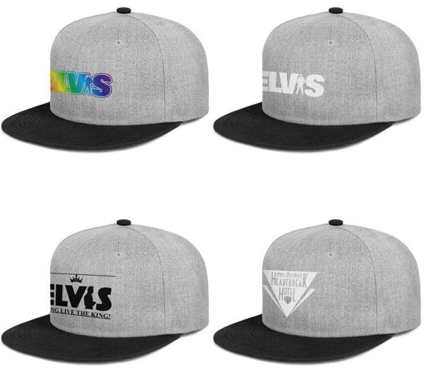 

elvis presley logo white black mens and women snap back,flat brimcap ball cool fitted baseball fashion hats long live king rainbow flash, Blue;gray