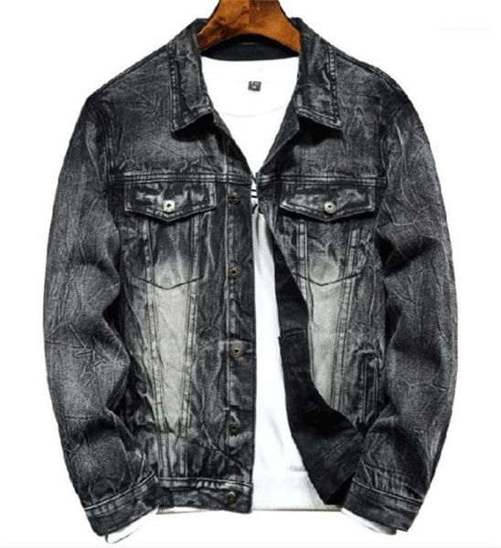 

clothing vintage panelled mens designer jean jackets fashion loose pockets panelled mens demin jackets casual males, Black;brown