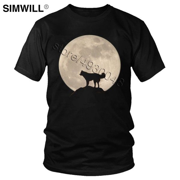 

мода хаски тенниска мужская прохладный короткие рукава хлопок tee crew neck wolf moon футболка эксклюз urban топы одежда