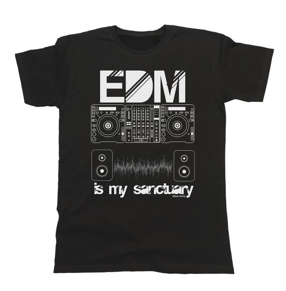 

edm is my sanctuary mens/ladies t-shirt fit electronic dance music deck fashion new tees t shirts funny