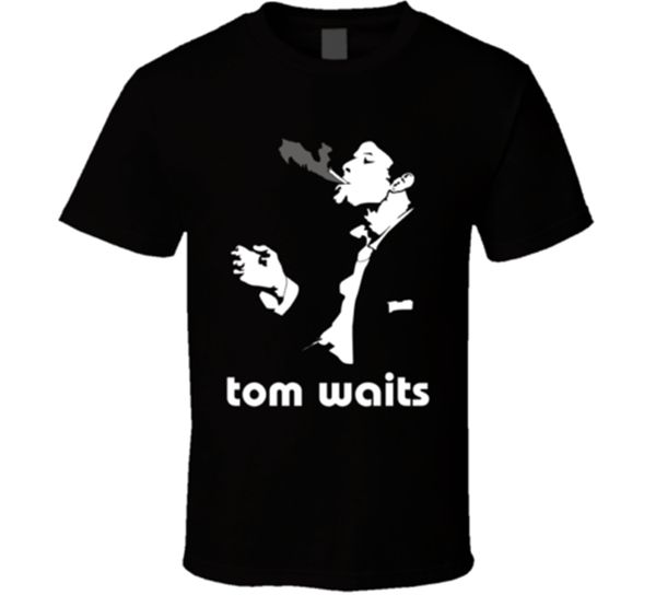 

tom waits cover album smoke shirt black white tshirt men's light tee shirt