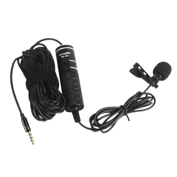 

lavalier microphone rechargeable omnidirectional condenser clip-on mic with led indicator for recording vlog