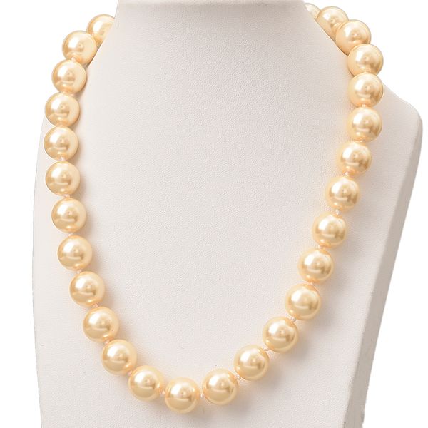 

smooth multicolor pearls 12mm knotted necklace imitation pearls chain necklace 18inch for statement women jewelry gifts h797, Silver