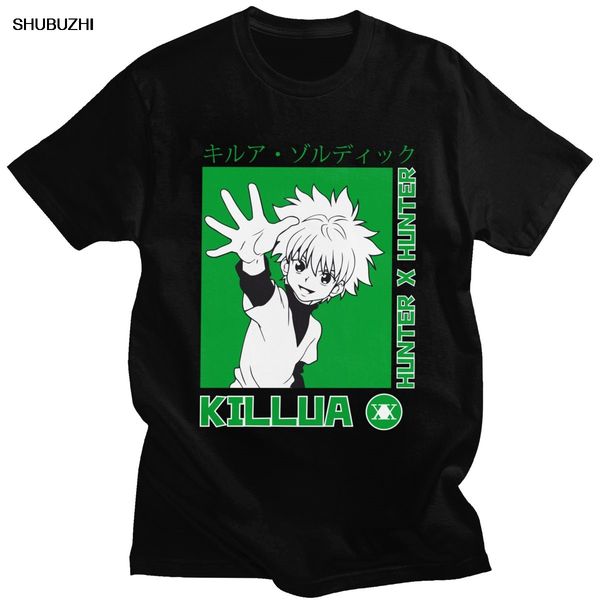 

hunter x hunter t shirt for men soft cotton casual t-shirt short sleeve hxh killua zoldyck tee loose fit clothing merch