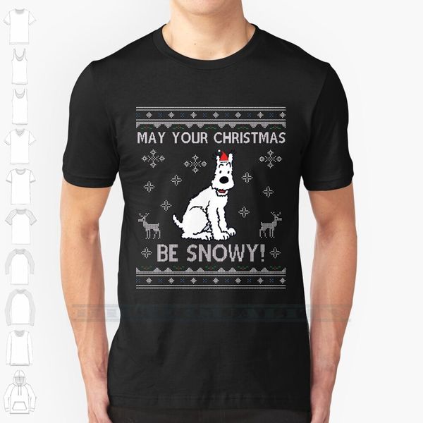 

tintin may your christmas be snowy knit custom design print for men women cotton new cool tee t shirt big size