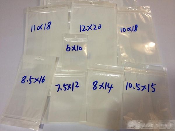 

pearl plastic poly packing bags zipper zip lock retail packages jewelry food hand spinners toys gift accessory bag clear + white many sizes
